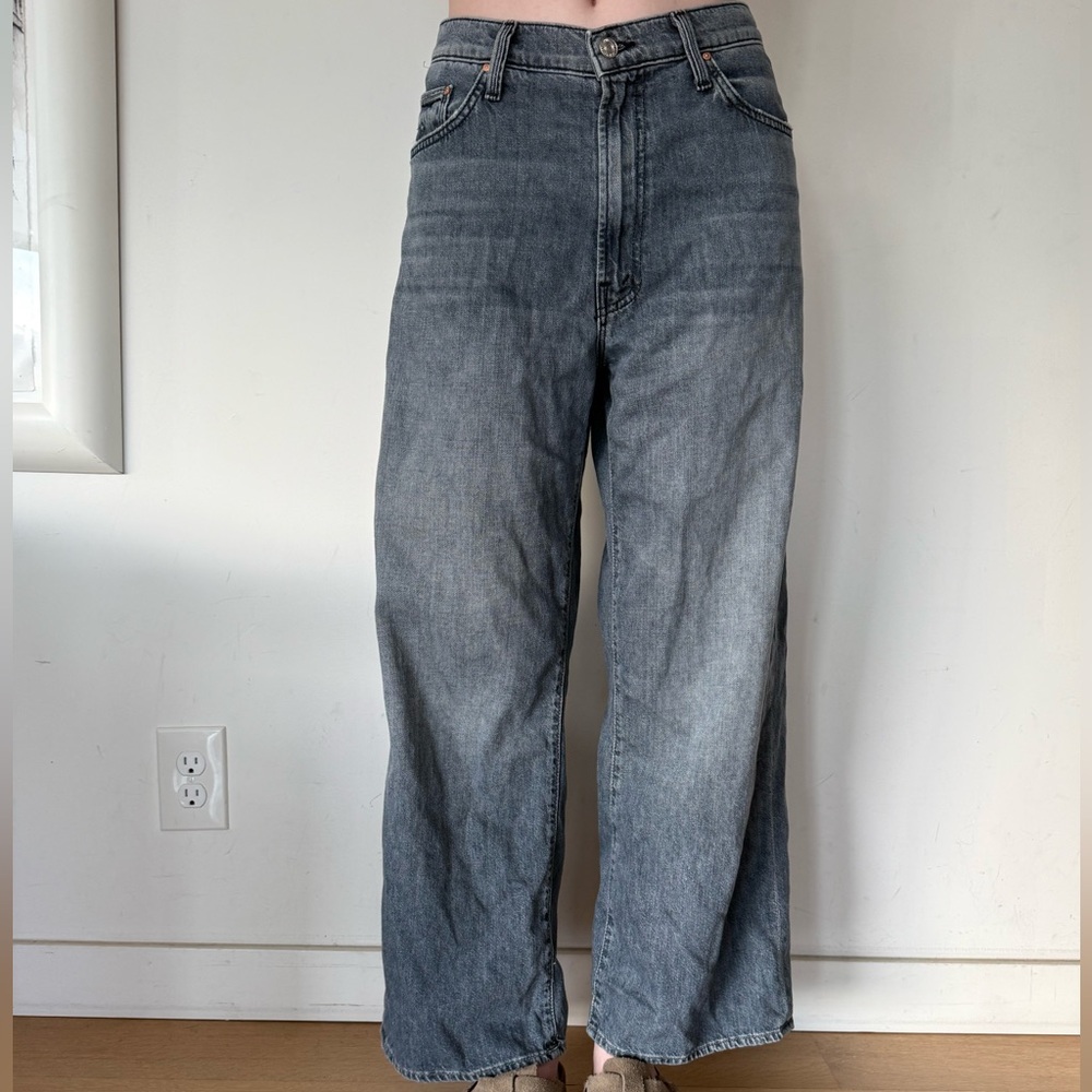 Mother Wide Leg Grey-Blue Jeans